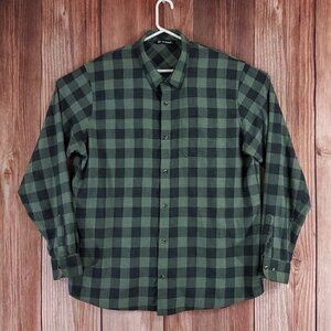 Travis Mathew Mens Size XXL Half Moon Bay Long Sleeve Laurel Green Check Shirt